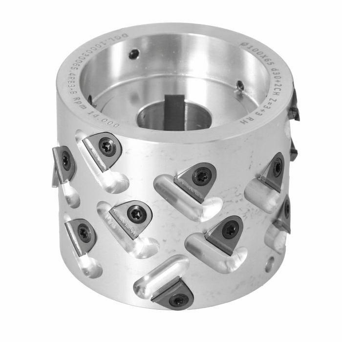 100X65X30 Z=3+3 RH 45°DİA DEĞİŞEBİLİR JİLETLİ ALÜMİNYUM ÖN FREZE (DGL.100030065.4RB3) - 2