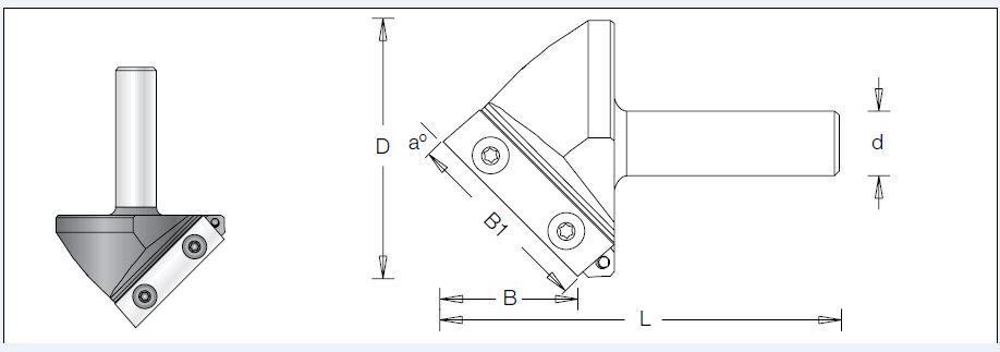 58.7X5.0X12 Z=2 a=160° JİLETLİ V FREZE BIÇAĞI SAPLI (1053689) - 2