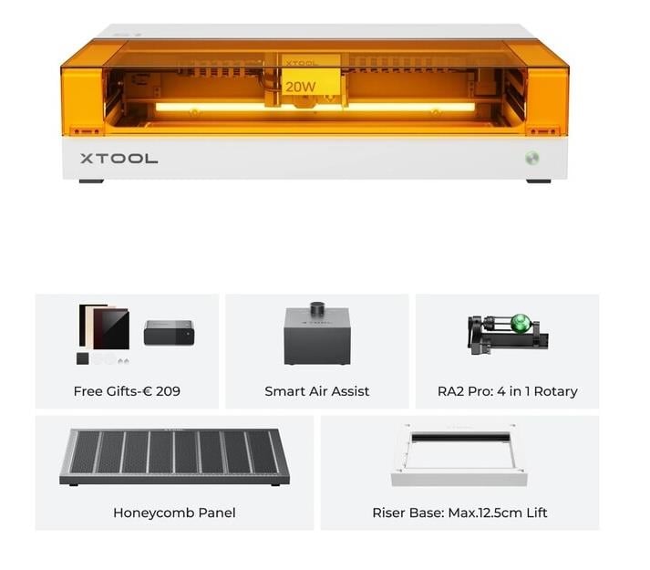 xTool S1 20W DELUXE PAKET LAZER MAKİNASI (BEYAZ) (P1030579) - 5